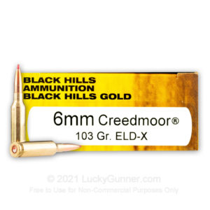 Black Hills 6mm Creedmoor 103GR ELD-X