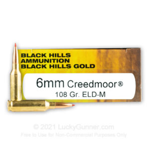 Black Hills 6mm Creedmoor 108gr ELD-Match
