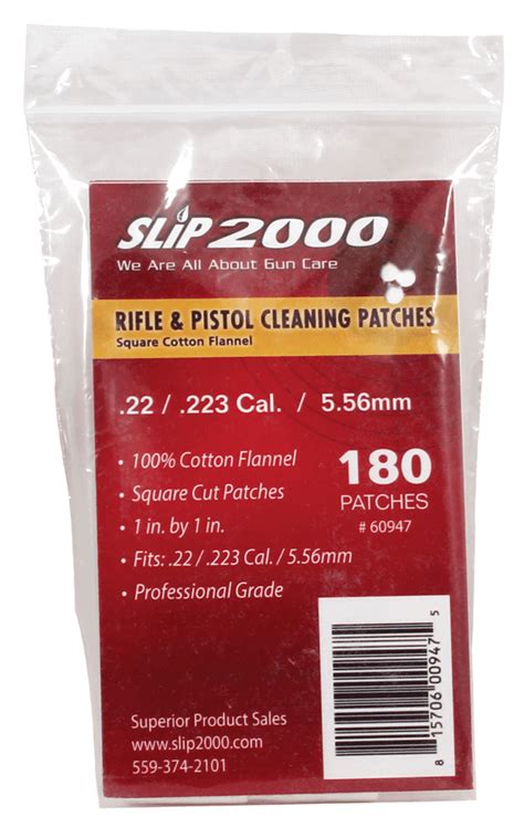Slip 2000 1" Square Rifle and Pistol Cleaning Patches